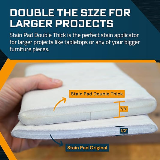MāKRS Double Thick Stain Pad, Cut-to-Size Staining Pads, 1-Pack, Lint, Snag, Streak-Free Applicator, Micro Brush Material, Wood Stains and Oil Based Finishes, Easy to Use with Consistent Application