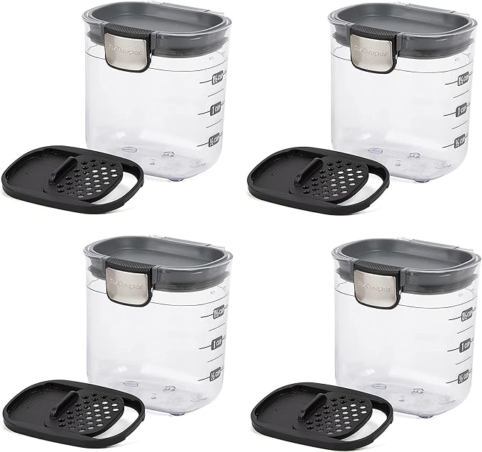 Progressive PKS-401 1.5 Cup Mini Prokeeper+ Airtight Silicone Seal Storage Container Great For Spices & Baking Acessories (4- Piece)