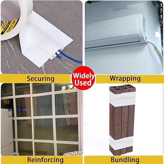 Duct Tape Heavy Duty Single Sided, Strong Adhesive High Strength, Waterproof Mesh Tape for Indoor and Outdoor Repairing Sealing Bonding, Easy Use Hand Tearable, 1.57 Inch x 33 Feet, White