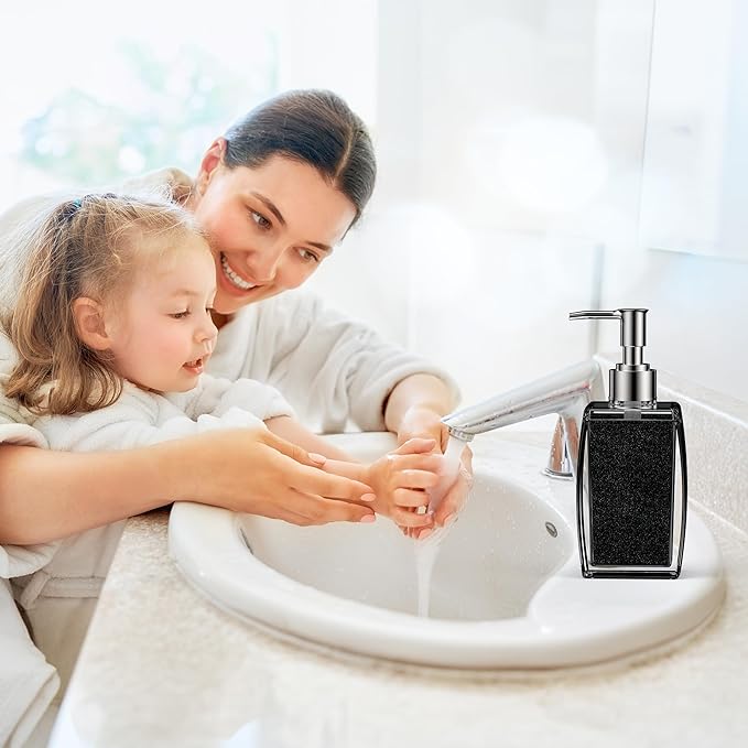Purple Soap Dispenser with Refillable Plastic Pump for Bathroom Sink or Kitchen Counter, Ideal for Hand Soap, Liquid Soap, Dish Soap, or Lotion Use