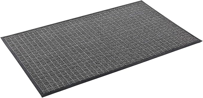 Kempf Water Retainer Entrance Mat, Indoor Outdoor Rubber Rug, Moisture Trapping, Absorbent Mat, 18 by 30-inch, Black