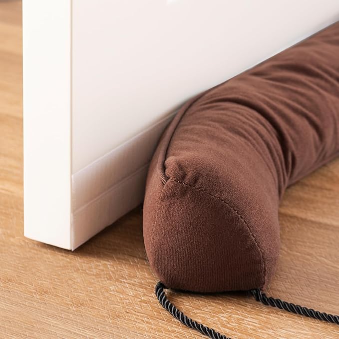 Sunolga 38" Door Draft Stopper Blocks Hot and Cold Air with Removable Washable Cover for Gaps Up to 3", All-Season Seal for Noise, Door Sweep for Bottom of Door and Window, Home Essentials, Coffee
