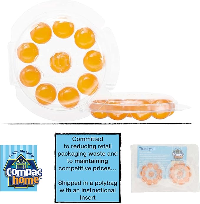 COMPAC HOME Plink Garbage Disposal Cleaner and Deodorizer, Air Fresheners for Garbage Disposal, Orange Scent, Home Cleaning Products for Kitchen Sink and Clogged Drains, 20 Count (Pack of 1)