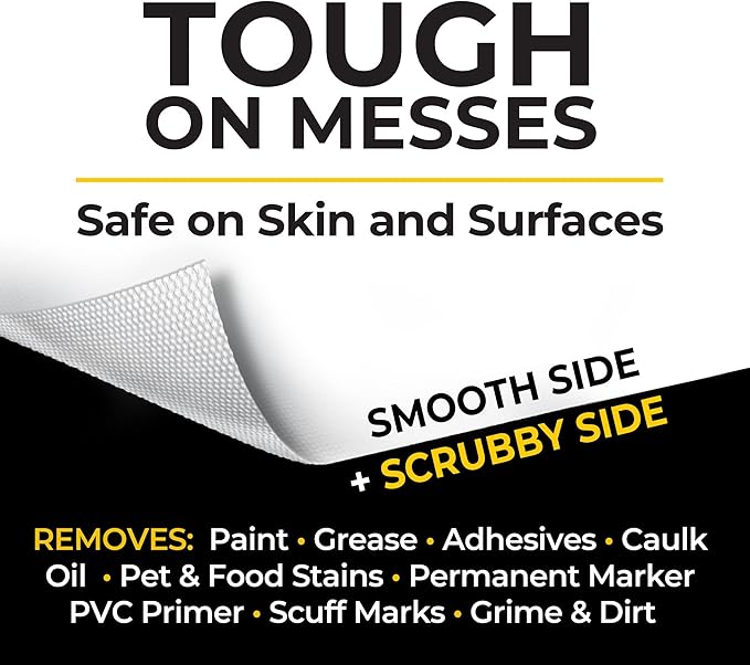 Grime Boss Heavy Duty Surface and Hand Wipes (4x60ct) | Wet Wipes Remove Paint, Oil, Grease, Adhesives, Mud, Dirt | Shop Wipes Replace Cleaners like Rags, Towels, Pumice, Soap