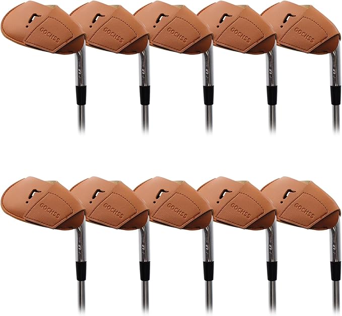I Golf Iron Headcovers 10pcs PU Fit Both Right-Handed Clubs Golf Club Protector for Titleist Callaway Ping Taylormade Fit More Brands Golf Iron.