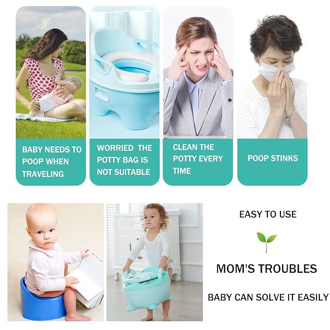 Potty Chair Liners with Elastic, Portable Potty Training Bags, Potty Refill Liners Disposable for Toddlers Kids and Baby,Toilet Seat Cover,17x8Inches,Clear 400pieces