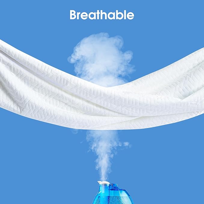 Hanherry 100% Waterproof Mattress Protector King Size, Mattress Cover 3D Air Fabric Cooling Mattress Pad Cover Smooth Soft Breathable Noiseless, 8''-21'' Deep Pocket
