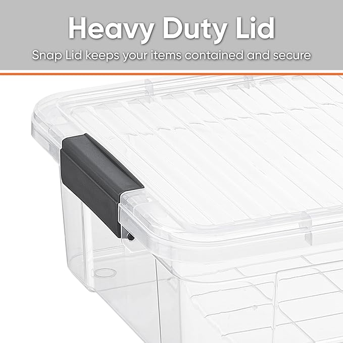 Superio Clear Storage Boxes with Lids, Plastic Container Bins for Organizing, Stackable Crates, BPA Free, Non Toxic, Odor Free, Organizers for Home, Office, School, and Dorm(13.7 Qt, 2 Pack)