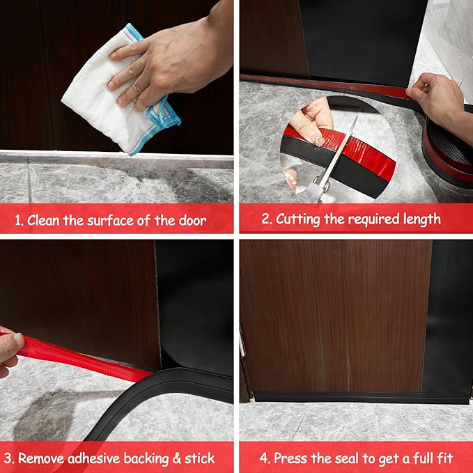 Silicone Weather Stripping, Door Draft Stopper Window Seal Strip for Gaps of Door & Windows, Garage Door Under Bottom, Sealing Tape Shower Doors Sweep (Brown, 3 inch x 20 Ft.)