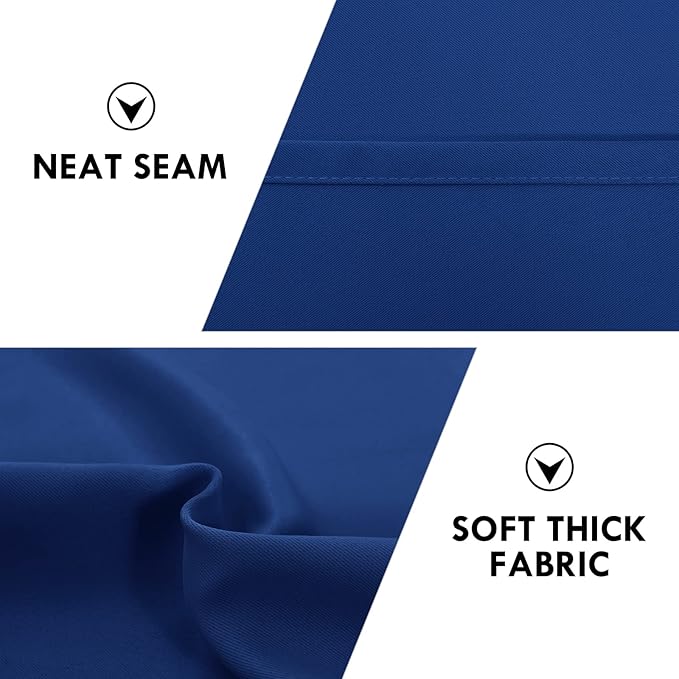 DWCN Blackout Curtains Room Darkening Thermal Insulated Bedroom Curtains Window Curtain Panels, 38 x 45 inches Long, Set of 2 Classic Blue Rod Pocket Drapes