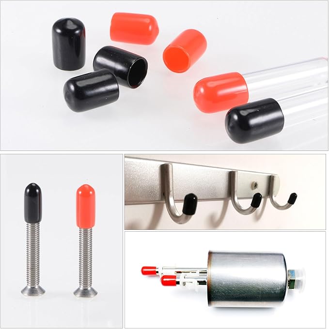 uxcell 20pcs Rubber End Caps 9mm ID Vinyl PVC Round Tube Bolt Cap Cover Screw Thread Protectors Grey