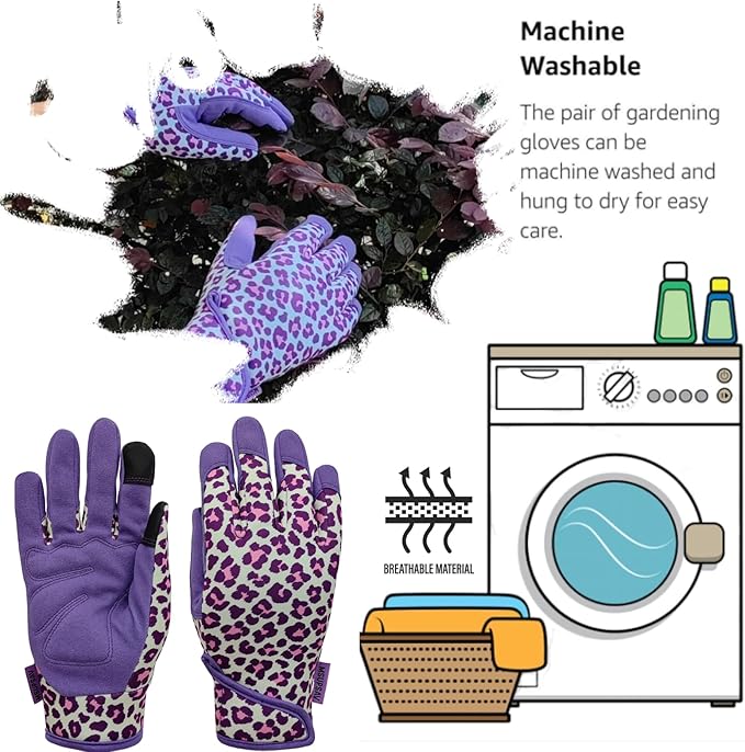 Thorn Proof&Puncture Resistant Gardening Gloves with Grip,Garden Gloves for Women, Leather Work Gloves,Gifts