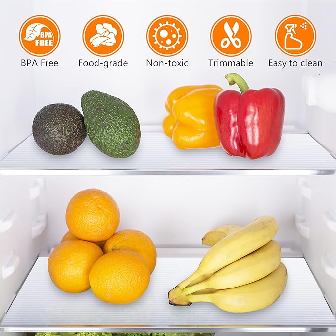 Shelf Liners for Kitchen Cabinets Non Adhesive Drawer Liner EVA Material Cupboard Mat Waterproof Refrigerator Mats Washable Fridge Liner for Cupboard and Desks Clear Shelf Liner 17.3 x 78.7 Inches