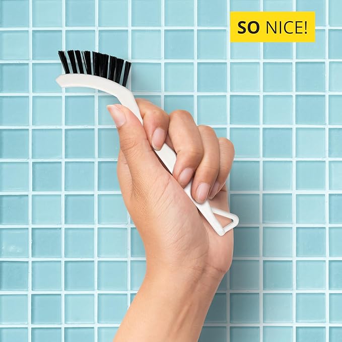 6-Pack Grout Cleaner Brush Scrub Set - Stiff Bristle Scrubbing & Detail Cleaning Brushes for Household Use on Bathtub, Shower, Kitchen, Tile Floors, Sink, Grooves, Window Tracks, Drains