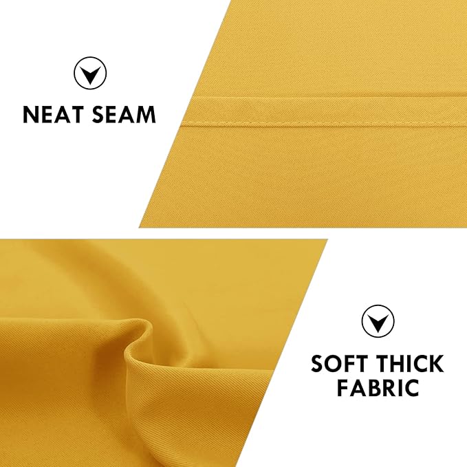 DWCN Blackout Curtains for Bedroom – Rod Pocket Thermal Insulated Noise Reducing Noise Reducing Drapes for Living Room, W 60 x L 63 Inch, 2 Panels, Yellow