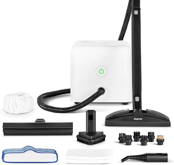 Dupray Neat Steam Cleaner with 17-Piece Kit – Powerful, chemical-free cleaning for floors, cars, tiles, upholstery, kitchen appliances, grout, and more. *Kills 99.9% of Bacteria & Viruses