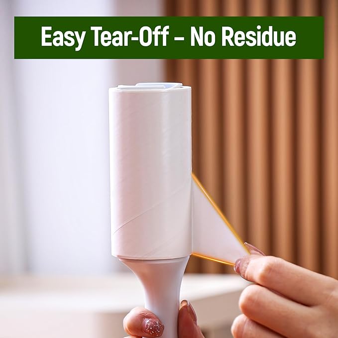 Extra Sticky Lint Roller for Pet Hair – 500 Sheets, Reinforced 2 Handles, Dog & Cat Hair Remover for Clothes, Carpet, Furniture