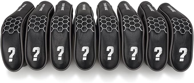 mytag 8PCS Golf Hybrid Iron Covers Set, Knit Hybrid Head Covers, Fits Cobra T Rail, Cleveland Launcher, Wilson Launch Pad, Tour Edge Hot Launch - Customizable