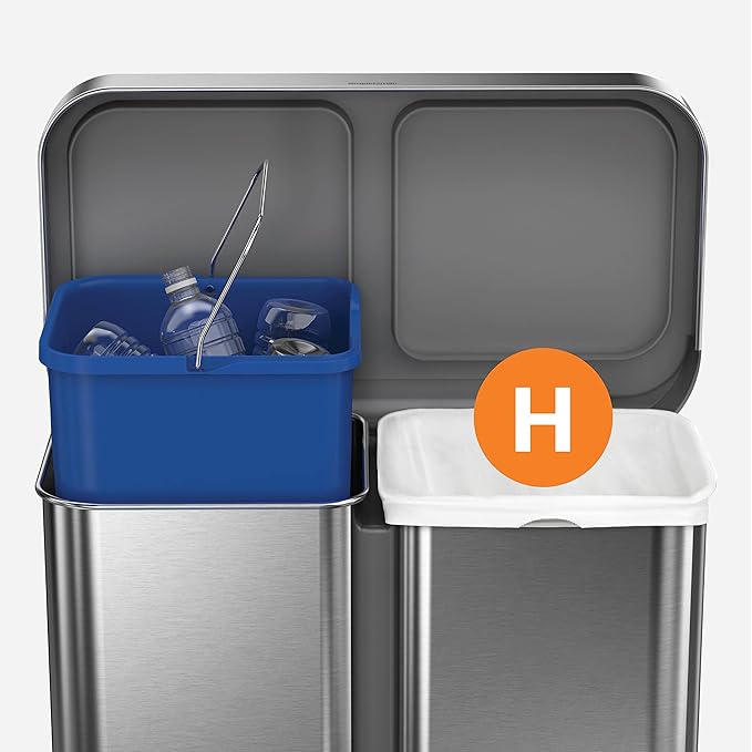 simplehuman Code H 60 Count, Dispenser Pack Custom Fit Liners, Drawstring Trash Bags, 30-35 Liter / 8-9.2 Gallon, White