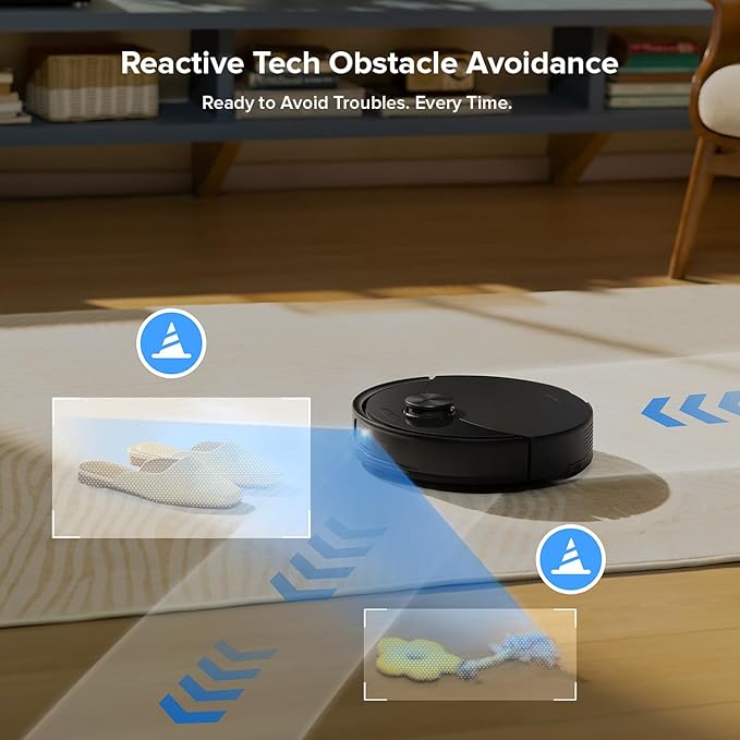 roborock Q10 S5+ Robot Vacuum and Mop, 10,000Pa Suction, Upgraded from Q8 max+, 70 Days Self-Emptying, Obstacle Avoidance, Sonic Mopping, Dual Anti-Tangle Design, Auto Mop Lifting, Ideal for Pet Hair
