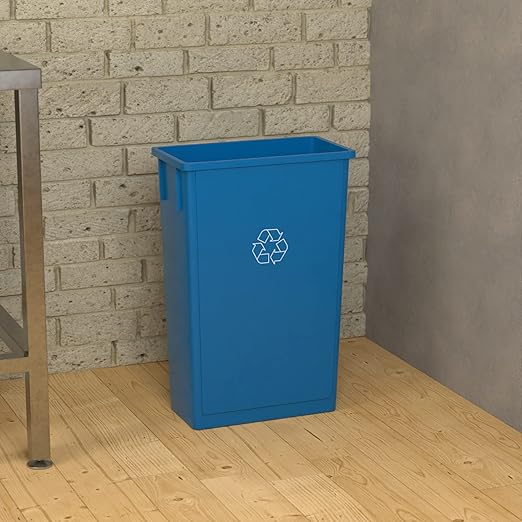 23 Gallon Blue Recycle Slim Jim Trash Can