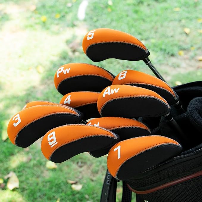 Golf Iron Covers for Golf Clubs Neoprene Golf Iron Cover Set 11pcs/10pcs Golf Iron Headcovers Golf Club Head Covers Fit All Brands