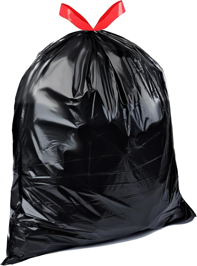 Amazon Basics 39 Gallon Lawn & Leaf Heavy Duty Drawstring Trash Bags, 20% Post Consumer Recycled, 40 Count