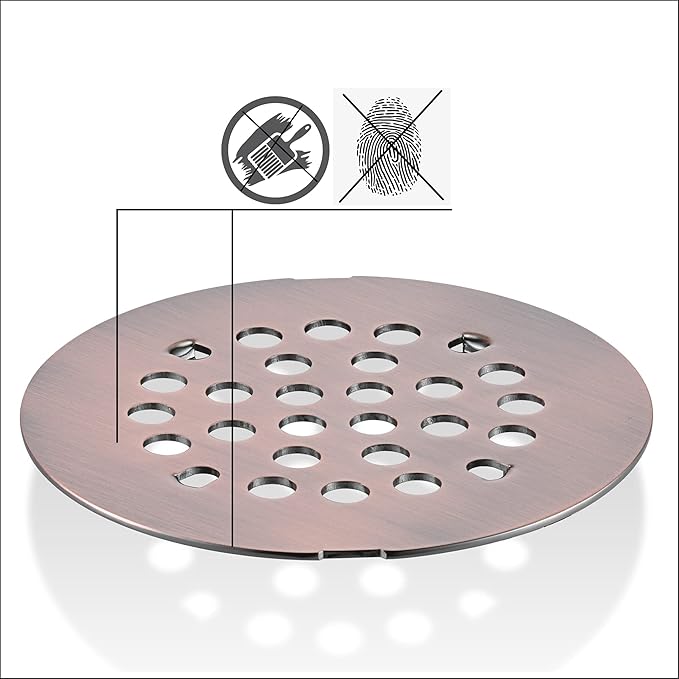 rrajj 4-1/4 (4.25) Inch(108mm) Round Snap-in Shower Floor Drain Cover Replacement Cover (Antique Copper)