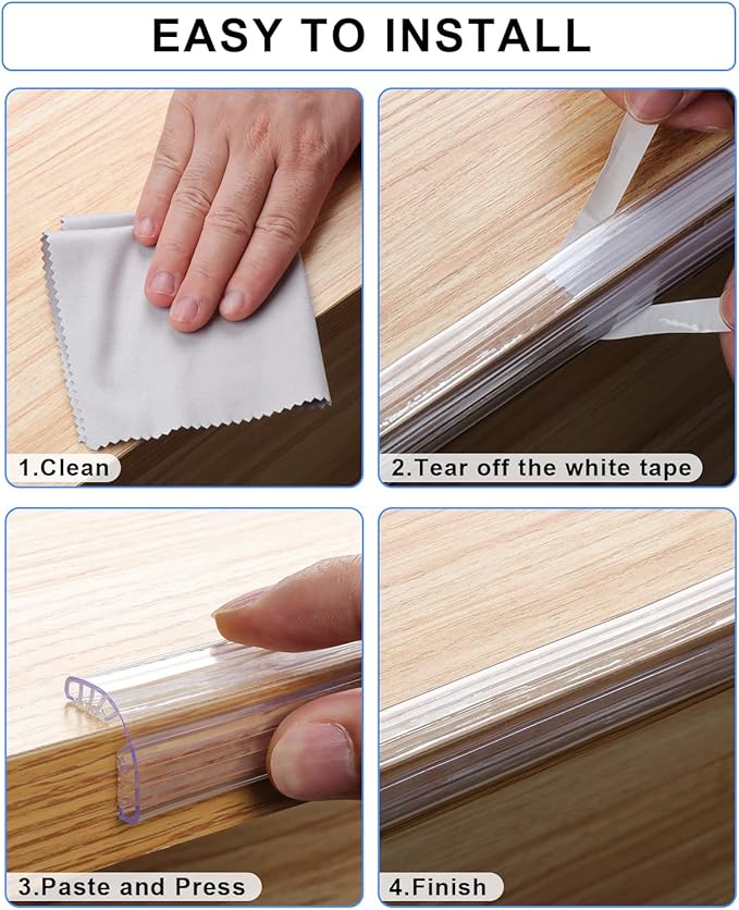 HOMREALM Baby Proofing,6.6ft(2M),Silicone Soft Corner Protectors with Pre-Taped Strong Adhesive, Edge Protectors for Sharp Corners of Cabinets, Tables