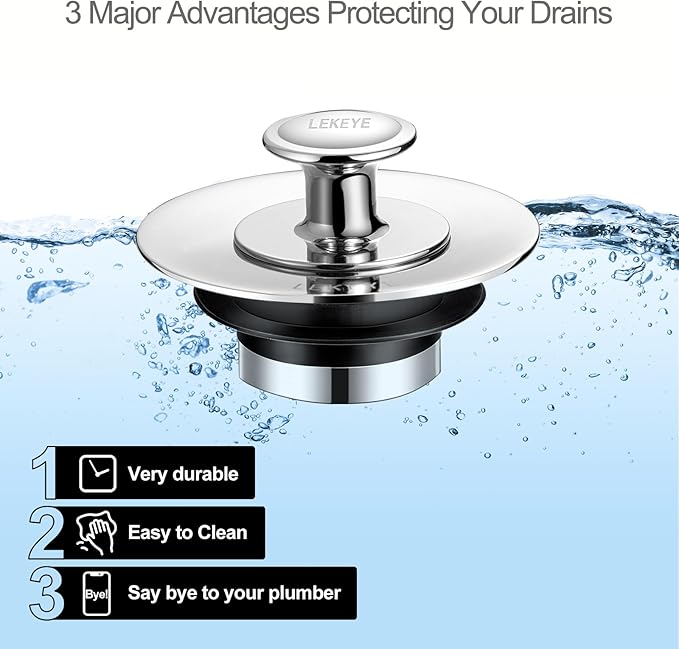 LEKEYE Shower Drain Hair Catcher | Bathtub Stopper/Strainer Stainless Steel Drain Protector
