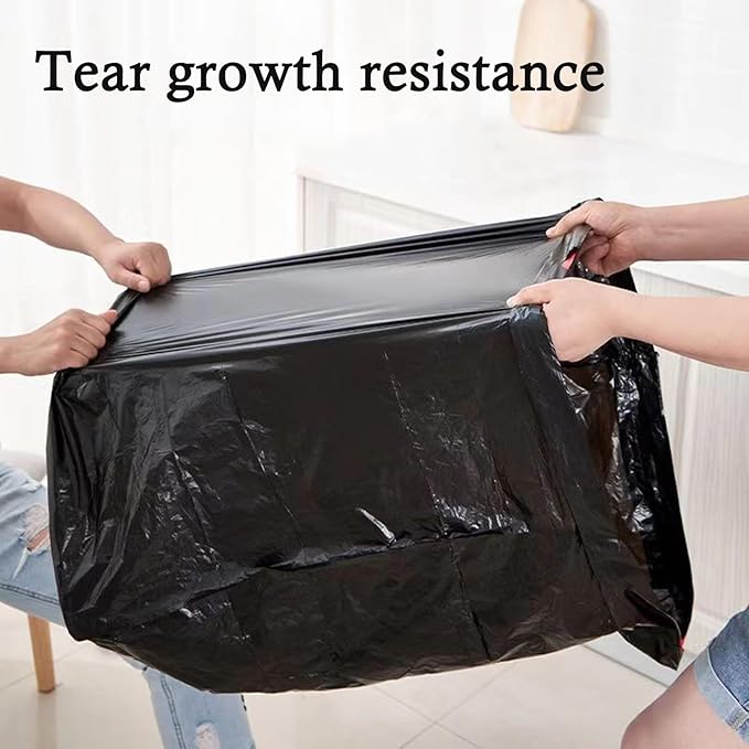 Large Black Trash Bags 20-21 Gallon Drawstring Garbage Bags,Measuring 28x 33.8 inches,Heavy Duty Plastic Garbage Bags for Household Kitchen Office Restaurant Thickened Stretchy (60 Count)