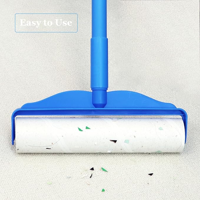 9.45 inch Lint Roller Refills for Large Long Handle Lint Rollers for Carpet 9.45'' Extra Sticky Floor Lint Roller 4 Pack of Refills Only, 90 Sheets per Refill, 360 Sheets Total