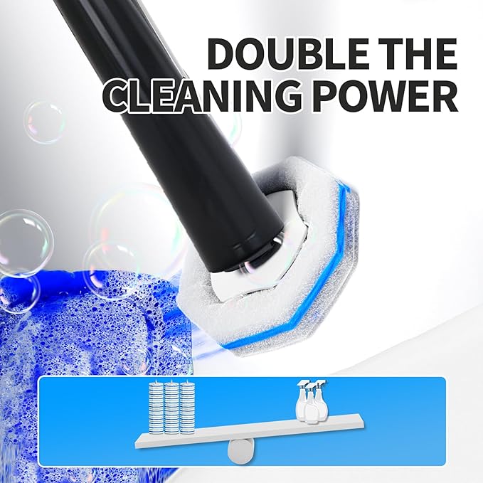 Disposable Toilet Bowl Brush with 36 Toilet Wand Refills Pads Replacement Heads, Toilet Cleaning Stick,Toilet Bowl Cleaner Wands Holder and Set, Toilet Cleaning System Starter Kit