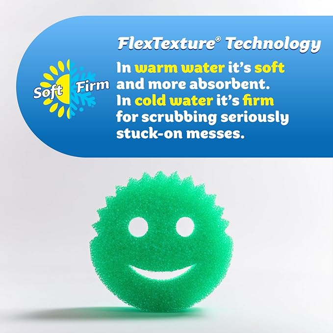 Scrub Daddy Colors - Kitchen Sponge Variety Pack - Scratch-Free Multipurpose Dish Sponges - BPA Free & Made with Polymer Foam - Stain & Odor Resistant (3 Count, 2 Pack)