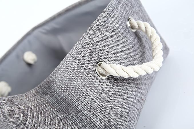 Storage Basket Fabric Sturdy Canvas Storage Bins Organizer with Handles for Clothes and Storage Foldable Storage Boxes Cubes