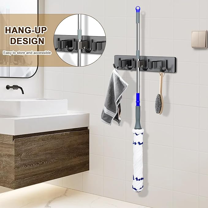 Self Wringing Floor Cleaner with 52.5 Inch Long Handle, Heavy Duty Wet Mop for Hardwood, Tile, Vinyl, Laminate Floors (White)