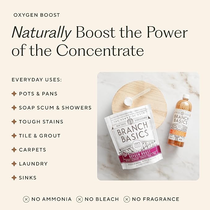 Branch Basics Premium Starter Kit in Glass: All Purpose Cleaner, Glass Cleaner, Bathroom Cleaner, Wash Bottle, and Laundry Bottle (3 Glass Spray Bottles + Concentrate) Fragrance-Free
