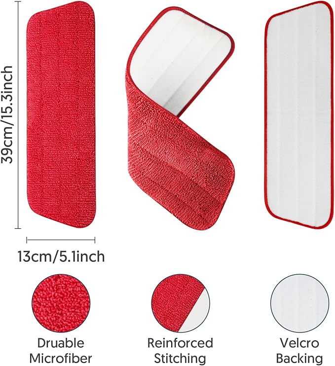 7 Count Reusable Mop Pads for Swiffer PowerMop - MEXERRIS Microfiber Wet PowerMop Pads Refills Machine Washable Hard Wood Floor Mop Pads Replacement for 13''-15'' Spray Floor Mops