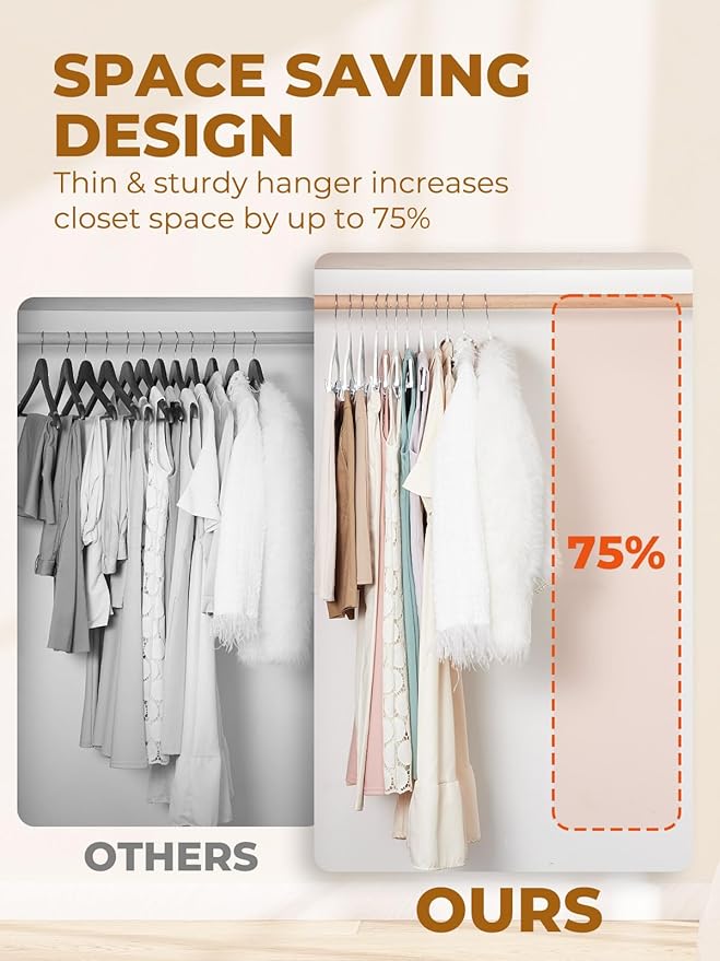HOUSE DAY Velvet Skirt Hangers 24 Pack, White Velvet Hanger with Adjustable Clips, Space Saving Slim Pant Hangers, Heavy Duty Non Slip Clip Hanger for Pants, Skirts, Shorts