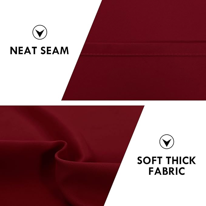 DWCN Burgundy Blackout Curtains for Small Window, Thermal Insulated Energy Saving Room Darkening Curtains for Kitchen/Bedroom (W42 x L36 inch, Set of 2 Panels, Top of Rod Pocket)