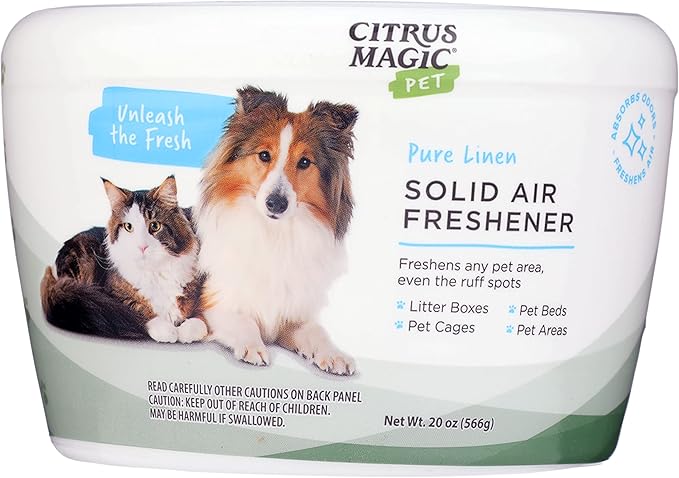 Citrus Magic Pet Odor Absorbing Solid Air Freshener, Pure Linen, 20-Ounce, Pack of 2