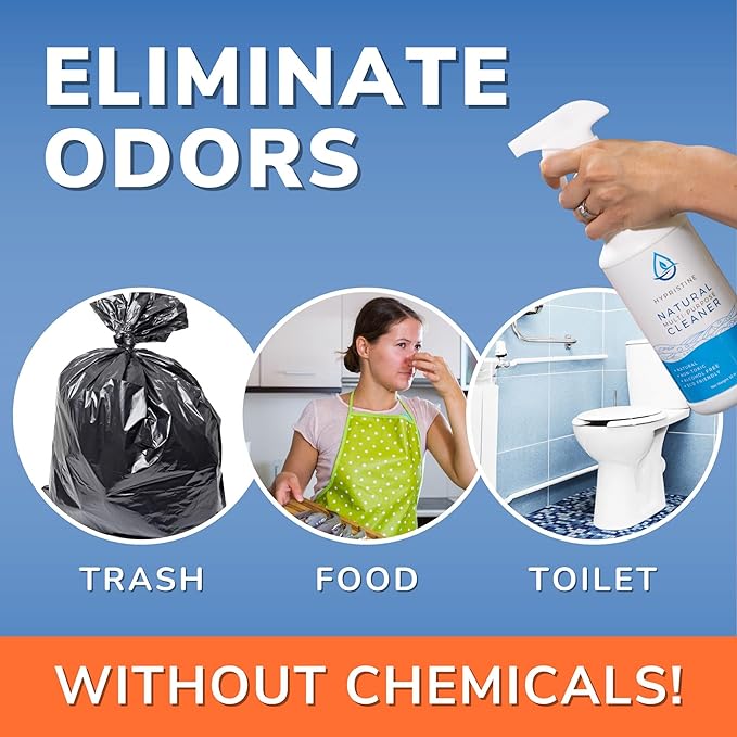 PURE Hypochlorous Acid Spray, Multi-Purpose Cleaner, Superior Shelf Life, 0% Bleach, 0% Alcohol, Food Contact Safe, Eliminate Non-Living Allergens, Remove Pet Odor, Clean Any Surface