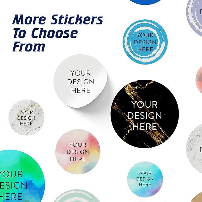 100 Custom Vinyl Stickers - Upload Your own Image, Text, Design, Logo - Personalized Logo Labels for Handmade, Packaging, Bottle, Jars, Candle, Brand Stickers (White, 1.5x1.5)