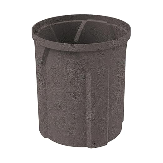 42 Gallon Circle 100% Recycled Plastic Heavy Duty Outdoor Commercial Trash Can with Push Open Dome Lid and Internal Liner - Great for Schools and Businesses - Brown Granite