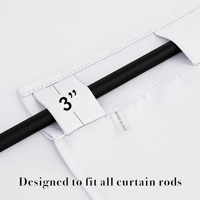 RYB HOME Small Window Curtains Blackout, Privacy Thermal Insulating Drapes for Bedroom Bathroom Basement Cafe Classroom Window Decor, W 34 x L 45 inches, Pure White, 2 Panels