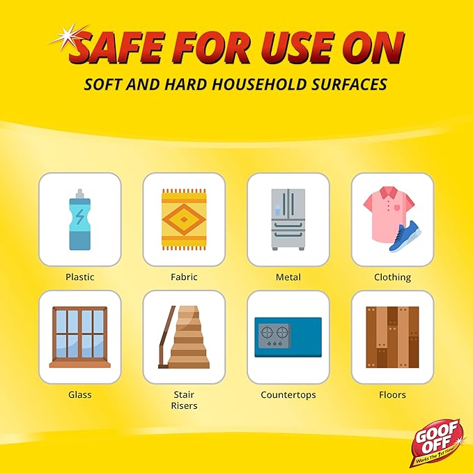 Goof Off Marks, Messes & Stains Remover, 8 fl. oz. Spray, Household Surface Safe, Removes Spots and Stains from Plastics, Fabric, and Clothing, Ideal for Households with Kids
