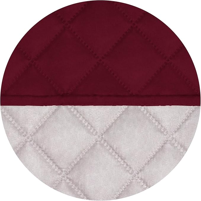 PureFit Reversible Quilted Sofa Cover, Water Resistant Slipcover Furniture Protector, Washable Couch Cover with Non Slip and Elastic Straps for Kids, Pets (Oversized Sofa, Red/Ivory)