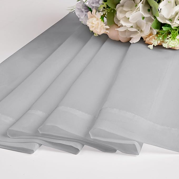 Chyhomenyc Light Grey Sheer Curtains 72 Inch Length 2 Panels, Light Filtering Soft Airy Rod Pocket Voile Window Curtain Drapes for French Door Bedroom Living Room, Each 42Wx72L Inches