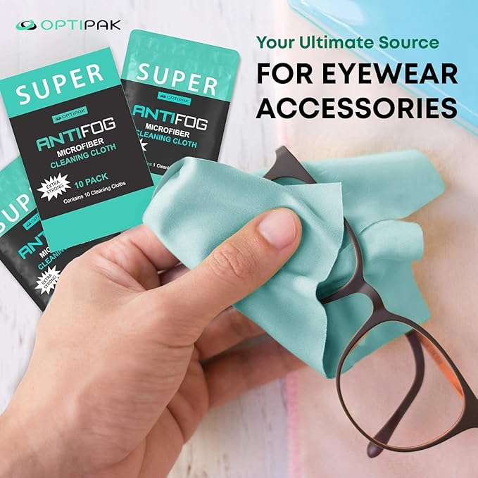 Anti Fog Microfiber Cleaning Cloth for Glasses | Individually Wrapped Microfiber Lens Cleaning Cloth for Eyeglasses, Lenses, Binoculars, Face Shields, Ski Masks or Swim Goggles (1 Count)
