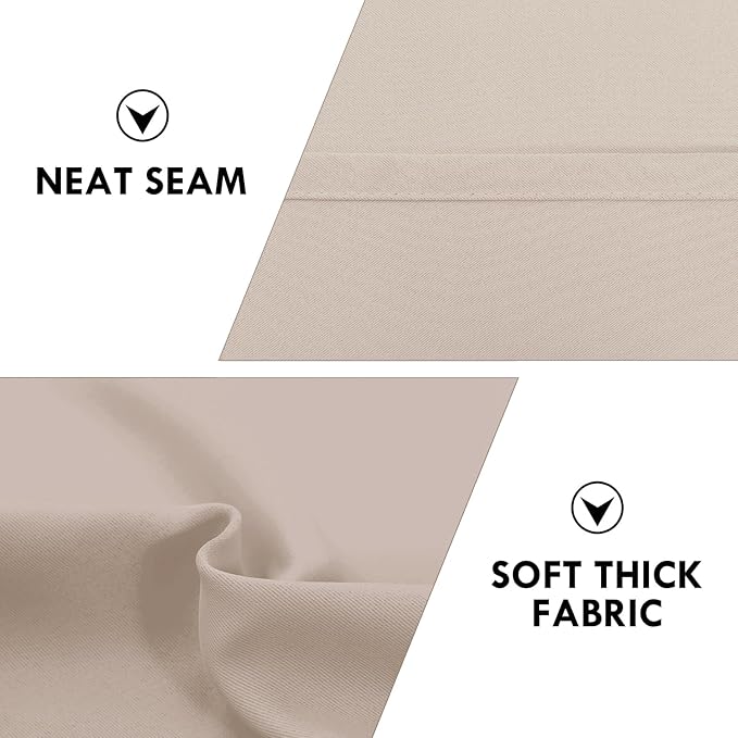 DWCN Blackout Curtains for Living Room Thermal Insulated, Energy Saving & Noise Reducing Bedroom Curtains, Camel, W 38x L 63 Inch, Set of 2 Rod Pocket Curtain Panels